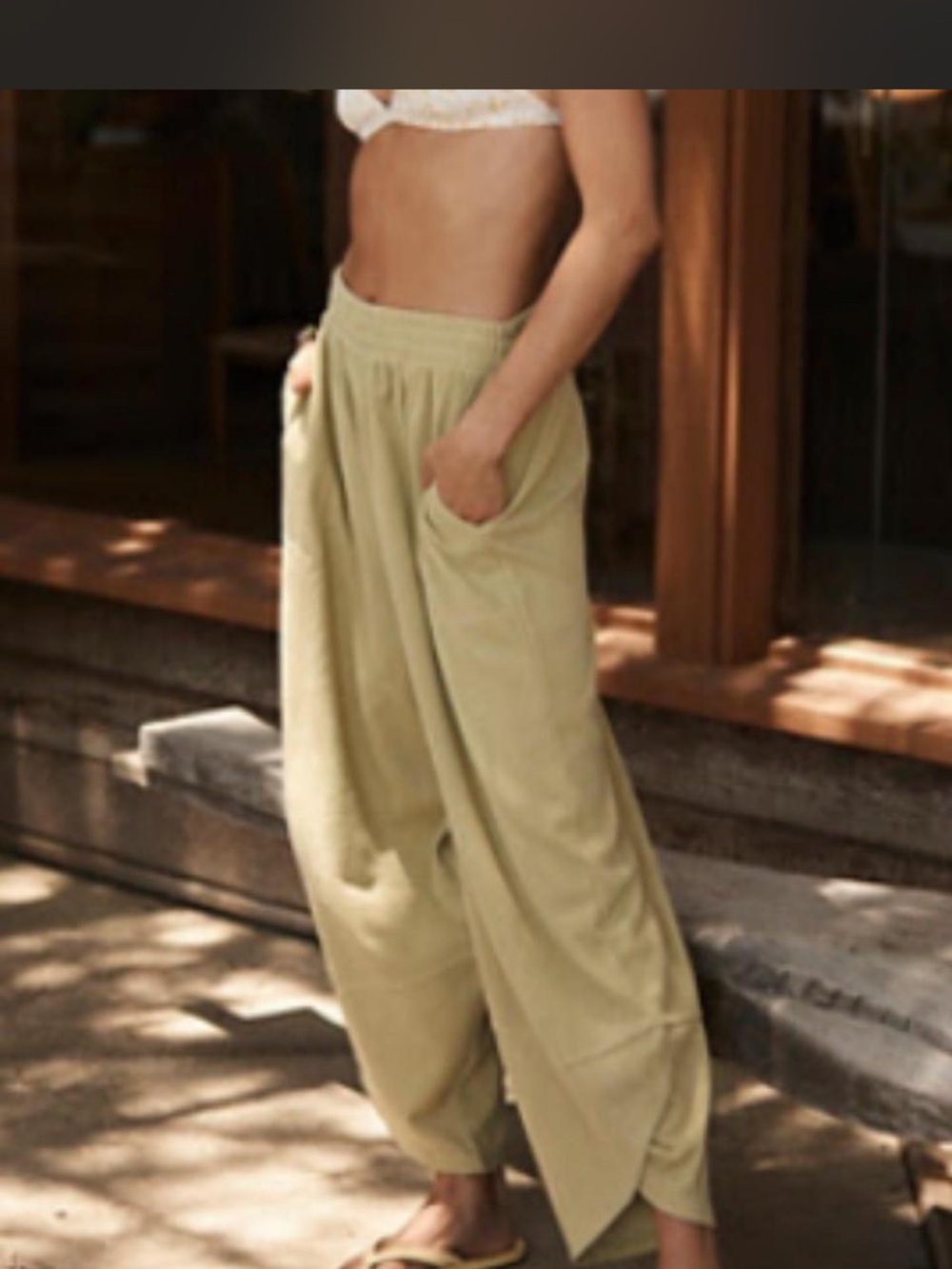 Free People Relaxed Cream Harem Pants